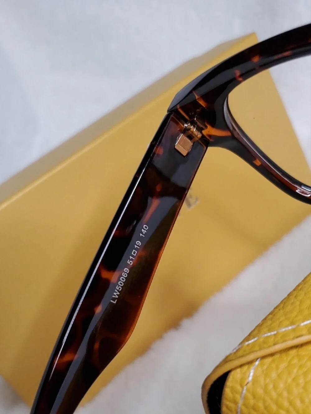 Loewe Tortoiseshell Square Frame Glasses with Yellow Loewe Case  Ready for RX.